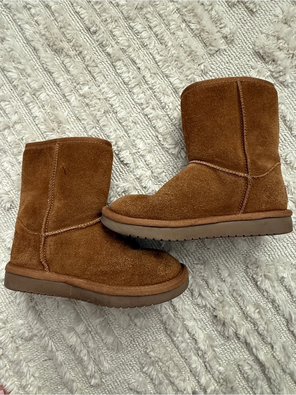 Koolaburra By Ugg Girl Size 12 Suede Bow Chestnut Brown Victoria Boots Reg $74